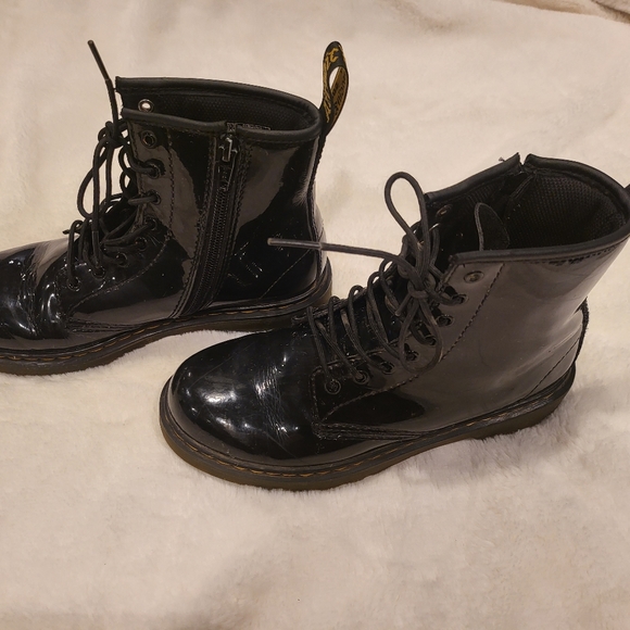 Dr. Martens 1460J Softy T Leather Kid’s Lace Up Boots Black Size 4 - Picture 4 of 7